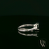 9ct White Gold Skull Shoulder Black CZ Solitaire Ring