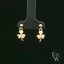 9ct Yellow Gold 3 Leaf Clover Dropper Earrings