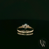 Lab-Grown Aqua and Diamond 9ct Yellow Gold Trilogy Ring