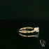 Lab-Grown Aqua and Diamond 9ct Yellow Gold Trilogy Ring