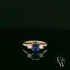 Lab-Grown Sapphire and Diamond 9ct Yellow Gold Trilogy Ring