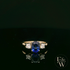 Lab-Grown Sapphire and Diamond 9ct Yellow Gold Trilogy Ring