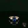 Lab-Grown Sapphire and Diamond 9ct Yellow Gold Trilogy Ring