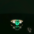 Lab-Grown Emerald and Diamond 9ct Yellow Gold Trilogy Ring