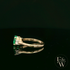 Lab-Grown Emerald and Diamond 9ct Yellow Gold Trilogy Ring