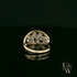 9ct Yellow Gold White Moissanite Bubble Ring
