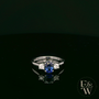 Lab-Grown Sapphire and Diamond 9ct White Gold Trilogy Ring