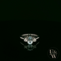 Lab-Grown Aqua and Diamond 9ct White Gold Trilogy Ring