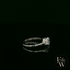 Lab-Grown Aqua and Diamond 9ct White Gold Trilogy Ring