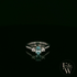 Lab-Grown Aqua and Diamond 9ct White Gold Trilogy Ring