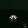 Lab-Grown Sapphire and Diamond 9ct White Gold Trilogy Ring