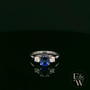 Lab-Grown Sapphire and Diamond 9ct White Gold Trilogy Ring
