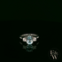 Lab-Grown Aqua and Diamond 9ct White Gold Trilogy Ring