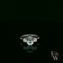 Lab-Grown Aqua and Diamond 9ct White Gold Trilogy Ring