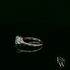 Lab-Grown Aqua and Diamond 9ct White Gold Trilogy Ring
