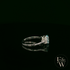 Lab-Grown Aqua and Diamond 9ct White Gold Trilogy Ring