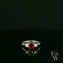 Lab-Grown Ruby and Diamond 9ct White Gold Trilogy Ring
