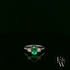 Lab-Grown Emerald and Diamond 9ct White Gold Trilogy Ring