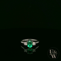 Lab-Grown Emerald and Diamond 9ct White Gold Trilogy Ring
