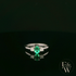 Lab-Grown Emerald and Diamond 9ct White Gold Trilogy Ring
