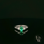 Lab-Grown Emerald and Diamond 9ct White Gold Trilogy Ring