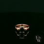 9ct Rose Gold Skull Shoulder Black CZ Solitaire Ring