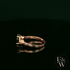 9ct Rose Gold Skull Shoulder Black CZ Solitaire Ring