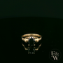 9ct Yellow Gold Skull Shoulder Black CZ Solitaire Ring