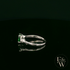 9ct White Gold Skull Shoulder Emerald CZ Solitaire Ring