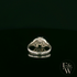 Celtic Patterned Sterling Silver White CZ Single Stone Ring