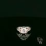 Celtic Patterned 9ct White Gold White CZ Single Stone Ring