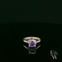 Solitaire Violet Moissanite & Silver Engagement Ring