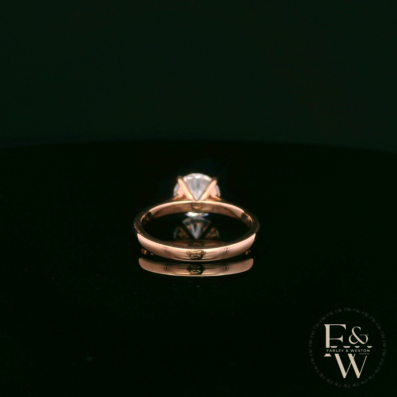 9ct Rose Gold 2ct White CZ Single Stone Ring