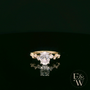 9ct Yellow Gold Solitaire White Moissanite with Fancy Stone Set Shoulders