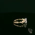 9ct Yellow Gold Solitaire White Moissanite with Fancy Stone Set Shoulders