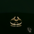 9ct Yellow Gold Horseshoe White Moissanite Ring