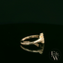 9ct Yellow Gold Horseshoe White Moissanite Ring