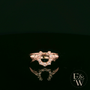 9ct Rose Gold Horseshoe White Moissanite Ring