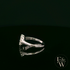 9ct White Gold Horseshoe White Moissanite Ring