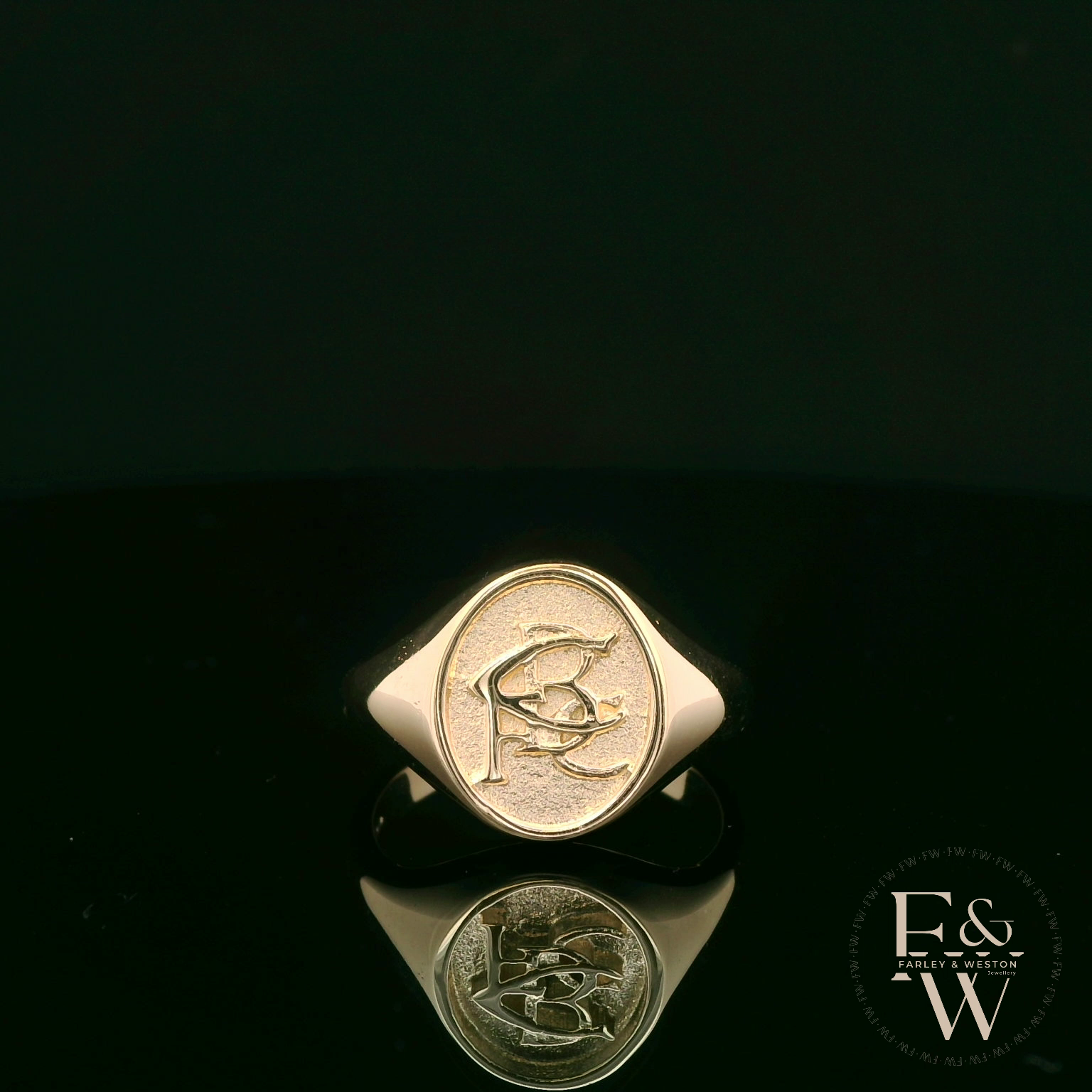 9ct Yellow Gold Retro Birmingham City Football Club Logo Signet Ring