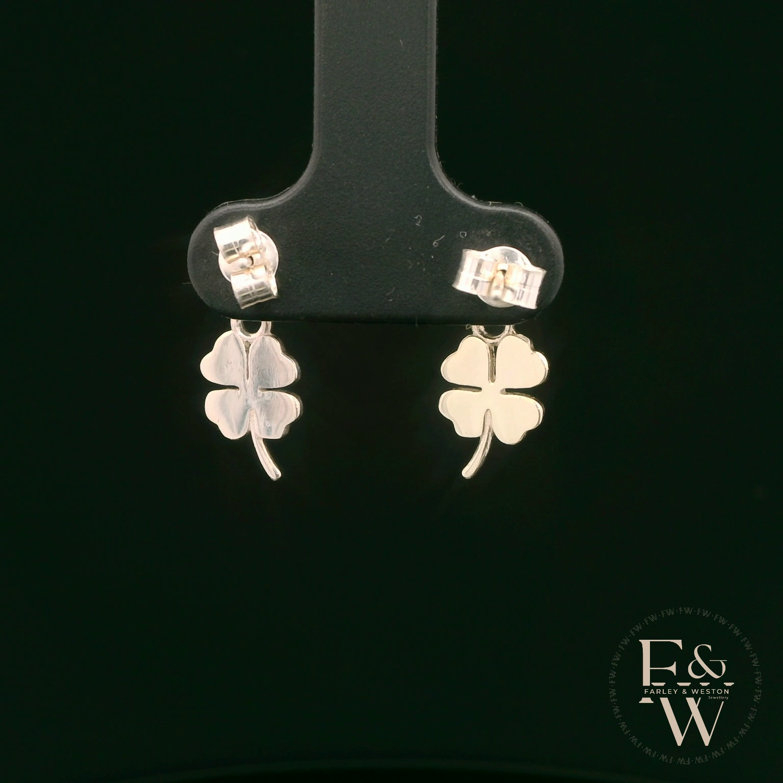 Sterling SIlver 4 Leaf Clover Dropper Earrings
