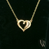 9ct Yellow Gold White Moissanite Heart Necklace