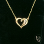 9ct Yellow Gold White Moissanite Heart Necklace