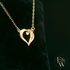 9ct Yellow Gold White Moissanite Heart Necklace