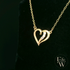 9ct Yellow Gold White Moissanite Heart Necklace