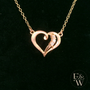 9ct Rose Gold White Moissanite Heart Necklace