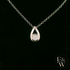 Large 9ct White Gold Peardrop White Moissanite Necklace