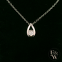 Large 9ct White Gold Peardrop White Moissanite Necklace