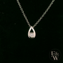 9ct White Gold Peardrop White Moissanite Necklace