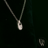 9ct White Gold Peardrop White Moissanite Necklace